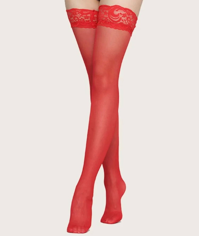 Red lace stockings